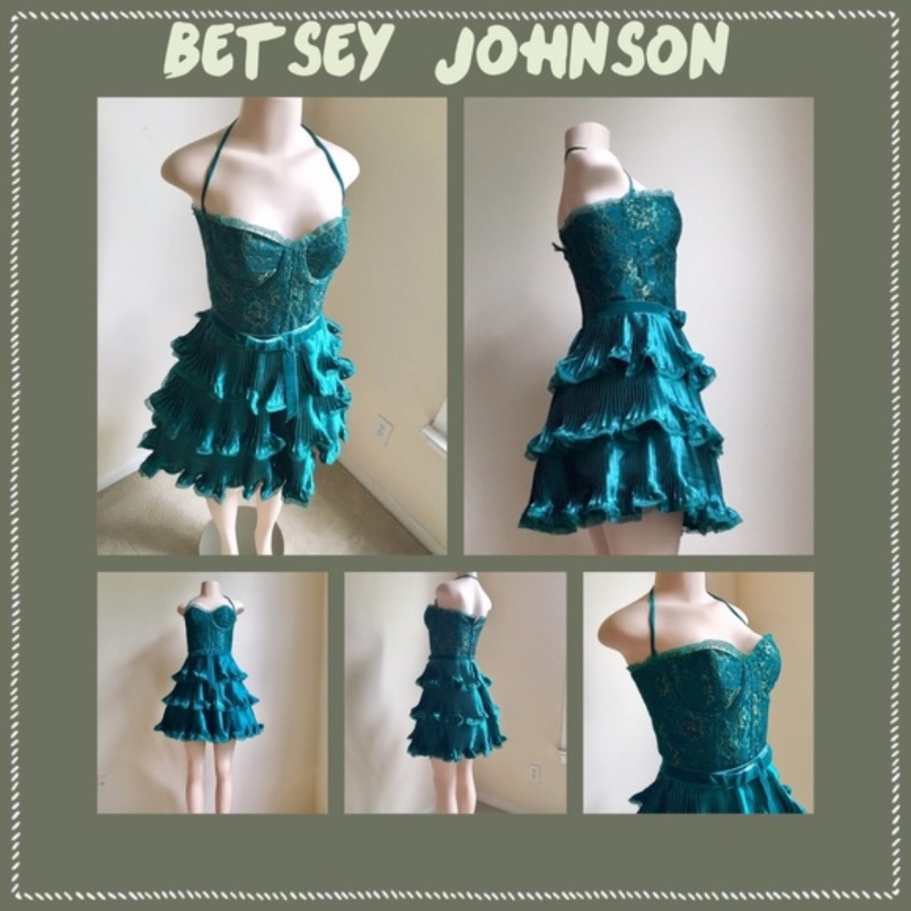 Unique Striking Green Betsey Johnson Dress